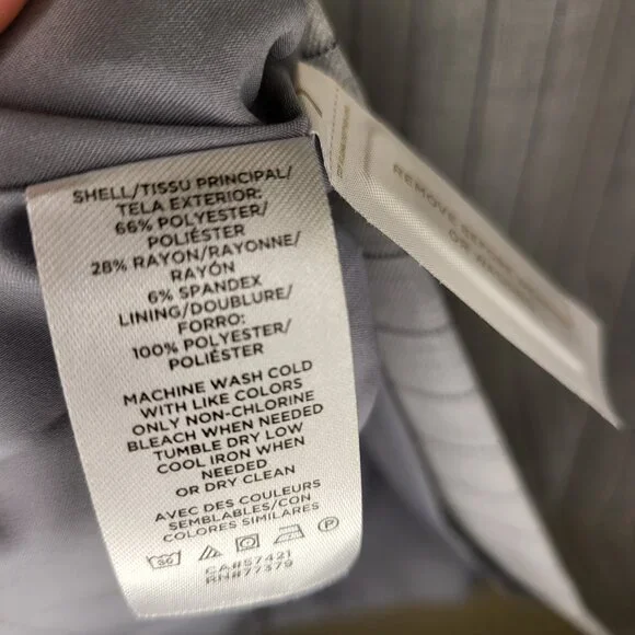 NWT Ann Taylor Bi-Stretch V-Neck Gray Pinstripe Summer Fall Career Dress Sz 18 - Picture 10 of 13